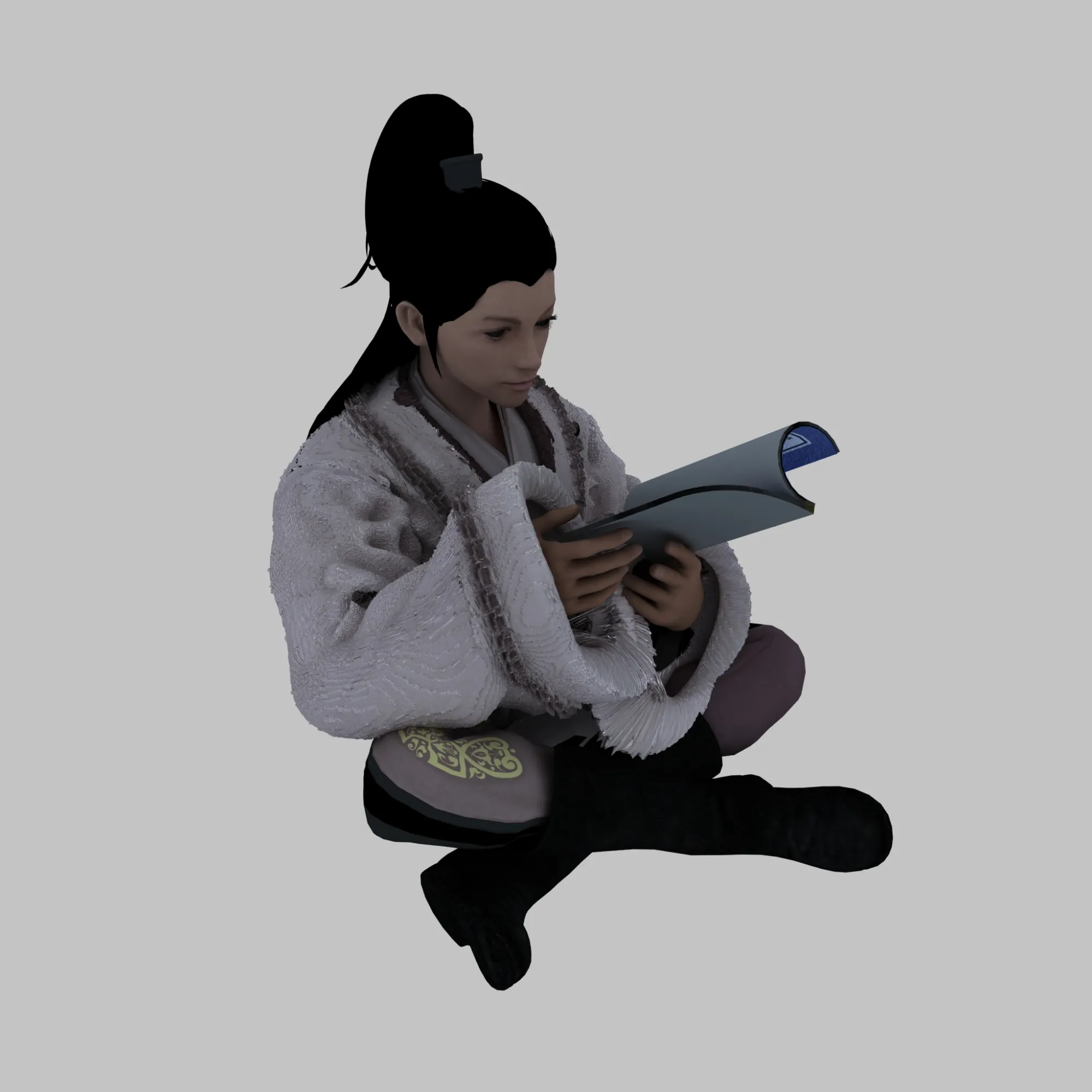 Ancient Scholar 3D Model .c4d .max .obj .3ds .fbx .stl .blend 