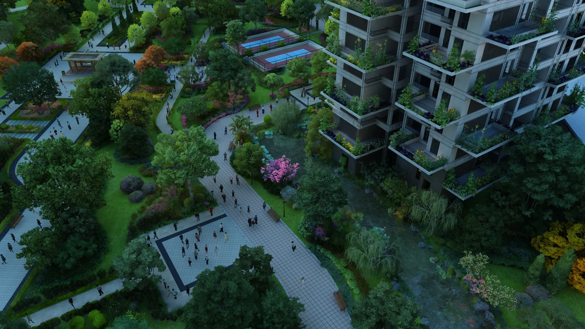 Green building 3D Model .c4d .max .obj .3ds .fbx .stl .blend 
