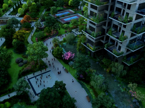 Green building Modèle 3D