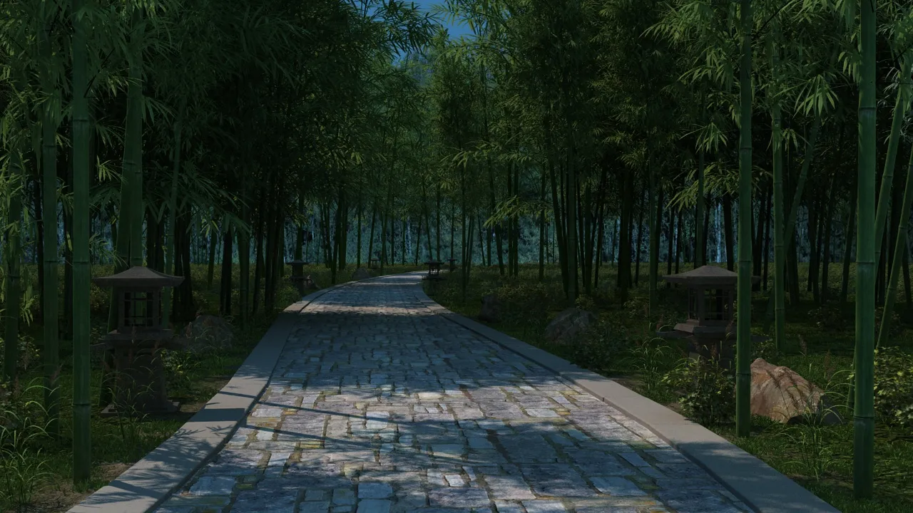 Bamboo Forest 3D Model .c4d .max .obj .3ds .fbx .stl .blend 