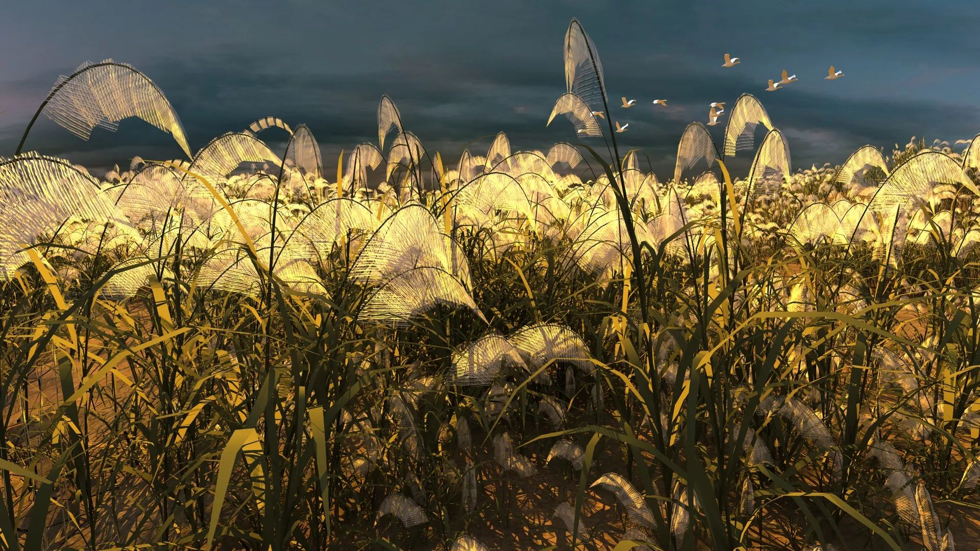 Reeds 3D Model .c4d .max .obj .3ds .fbx .stl .blend 
