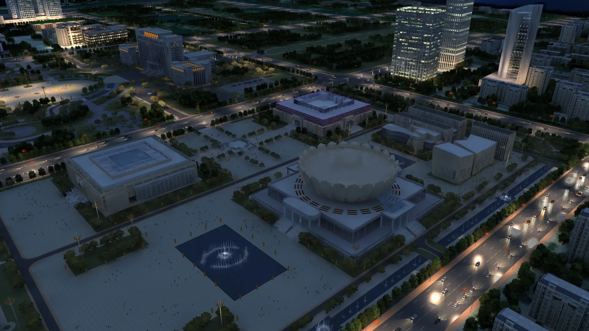 City Architecture 3D Model .c4d .max .obj .3ds .fbx .stl .blend