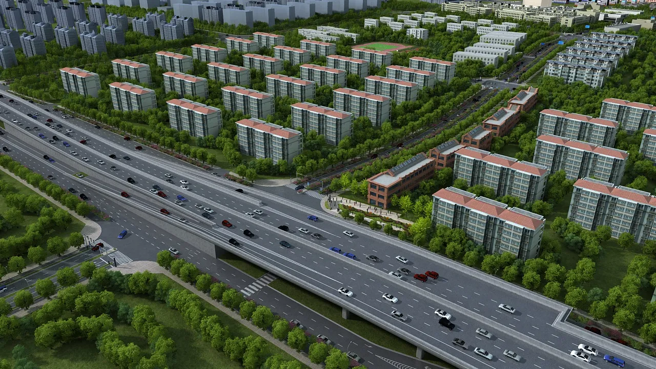 Highway 3D Model .c4d .max .obj .3ds .fbx .stl .blend 