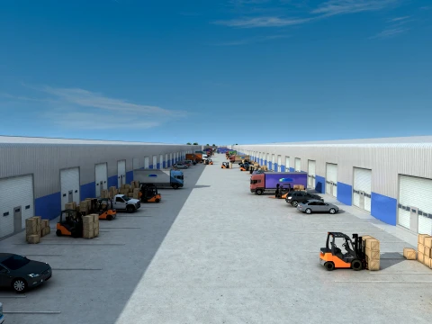 Logistics warehouse 3D Model