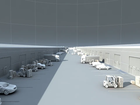 Logistics warehouse 3D Model