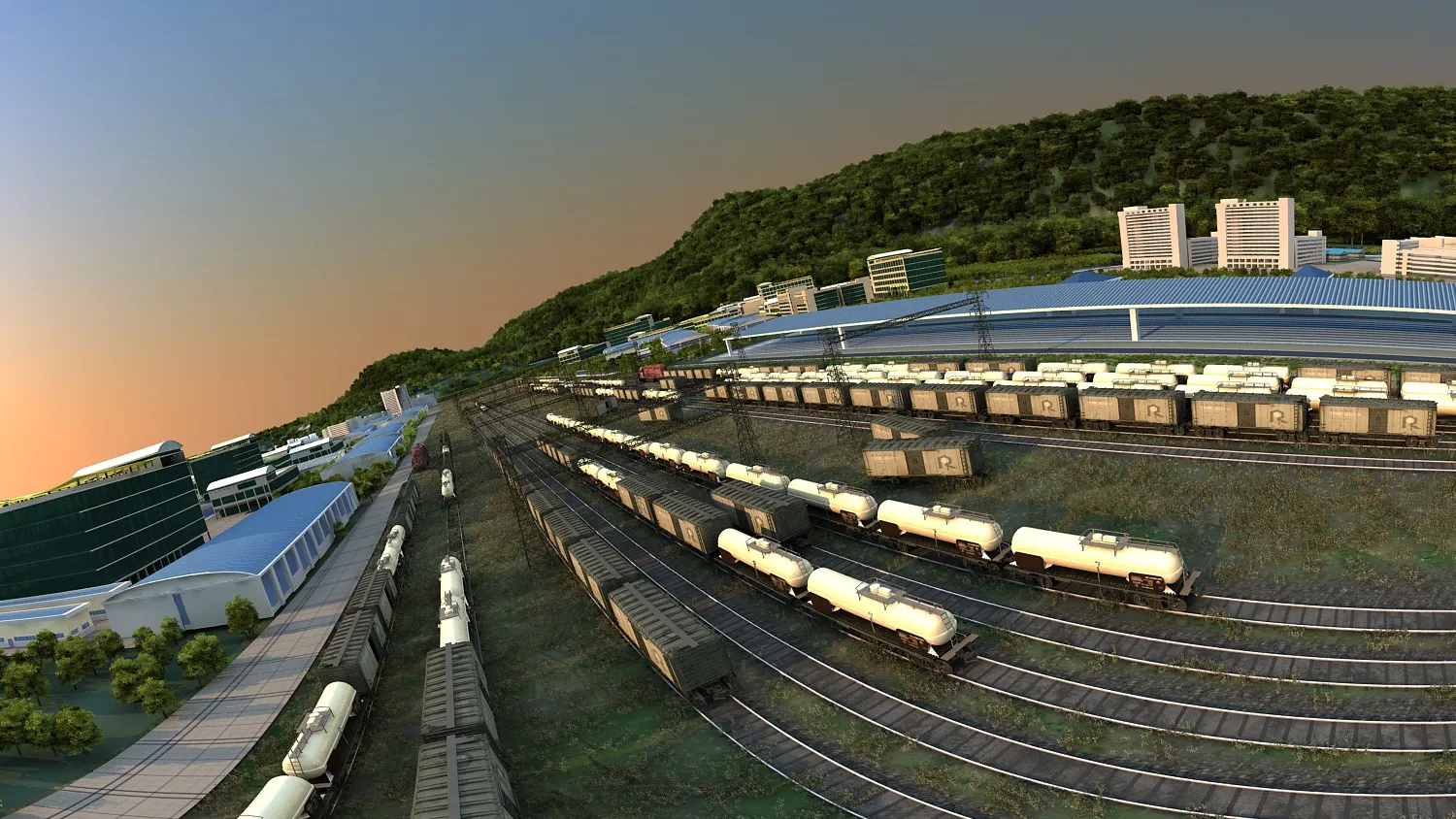 Freight station 3D Model .c4d .max .obj .3ds .fbx .stl .blend 