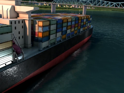 Cargo ships 3D Model