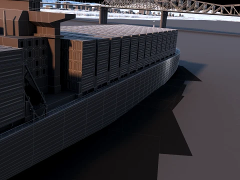 Cargo ships 3D Model