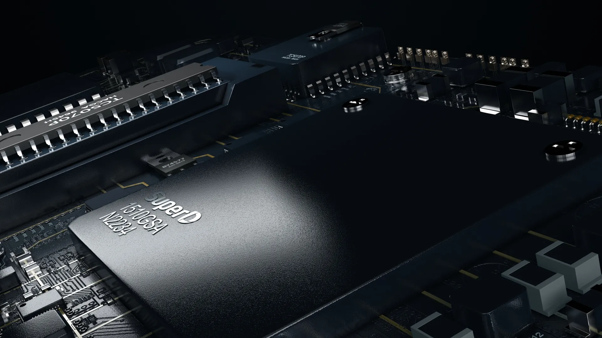 Circuit board 3D Model .c4d .max .obj .3ds .fbx .stl .blend