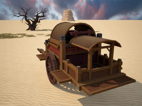 Ancient carriage 3D Model