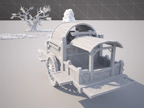 Ancient carriage 3D Model