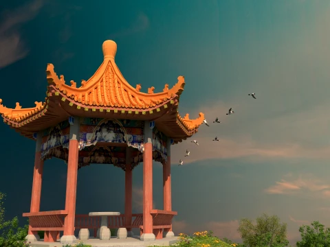 Temple 3D Model
