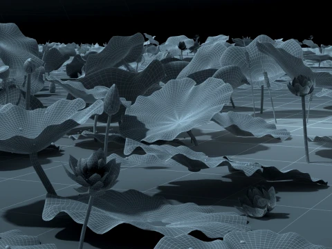 Lotus Pond 3D Model