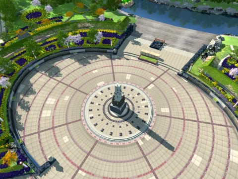Statue in the square 3D Model