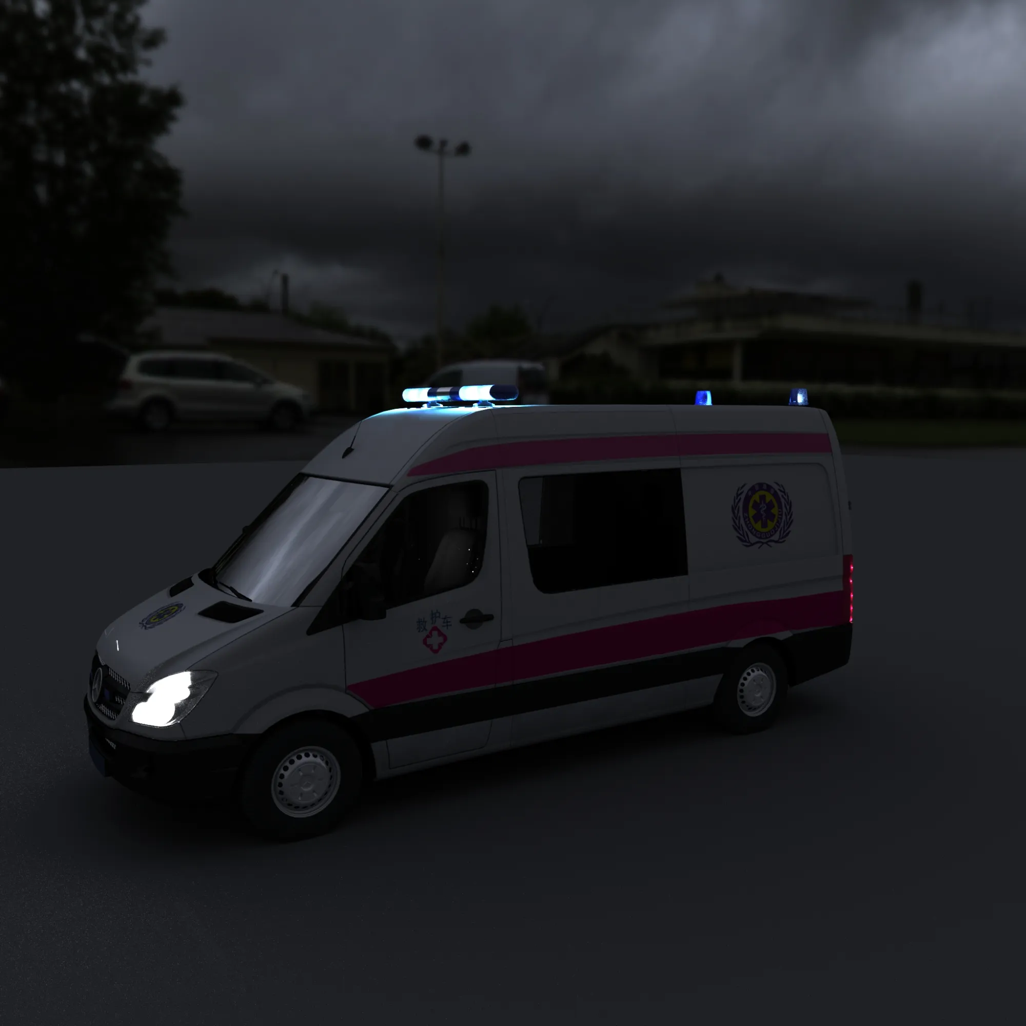 Ambulance 3D Model .c4d .max .obj .3ds .fbx .stl .blend 