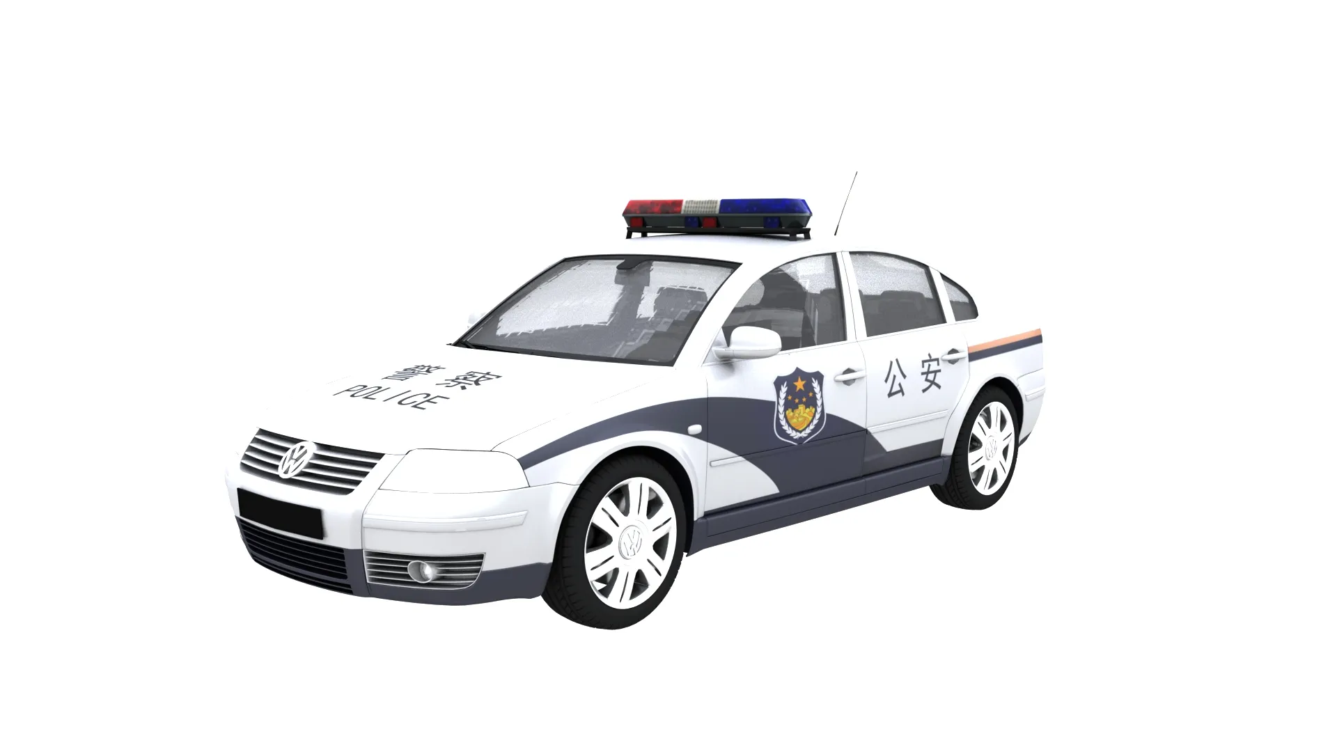 PoliceCar 3D Model .c4d .max .obj .3ds .fbx .stl .blend 