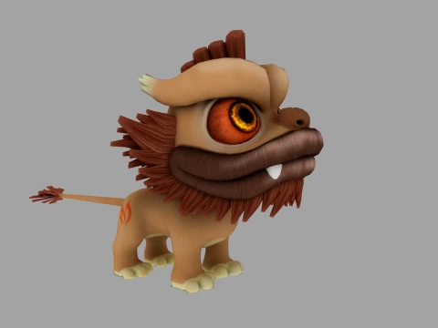Cartoon lion 3D 모델
