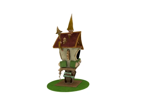 Cartoon Clock Tower 3D Model