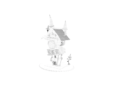 Cartoon Clock Tower 3D Model