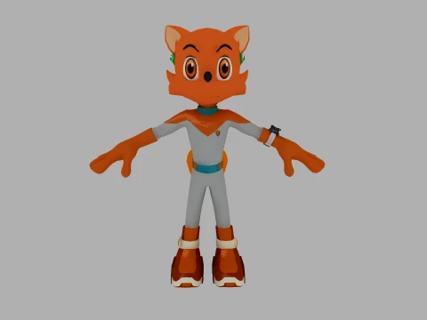Cartoon fox 3Dモデル
