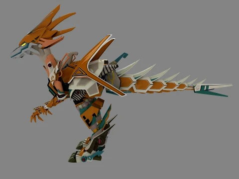 Mechanical Dinosaur 3D Model