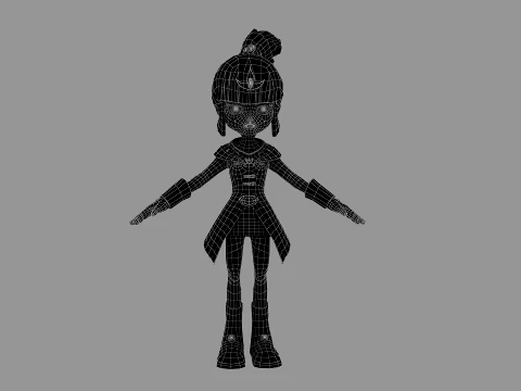 Cartoon girl 3D Model