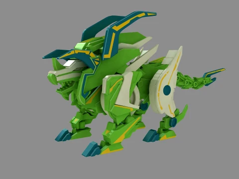 Building Block Dinosaur 3D Model