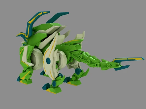 Building Block Dinosaur 3D Model