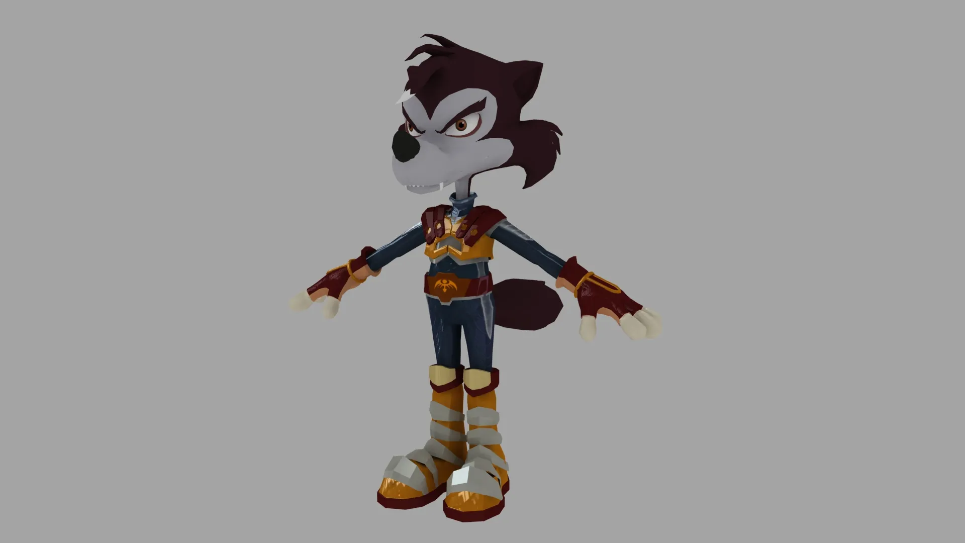 Cartoon wolf 3D Model .c4d .max .obj .3ds .fbx .stl .blend 