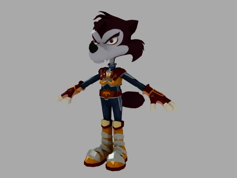 Cartoon wolf 3D 모델