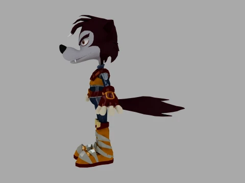 Cartoon wolf 3D Model