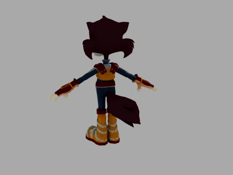 Cartoon wolf 3D Model