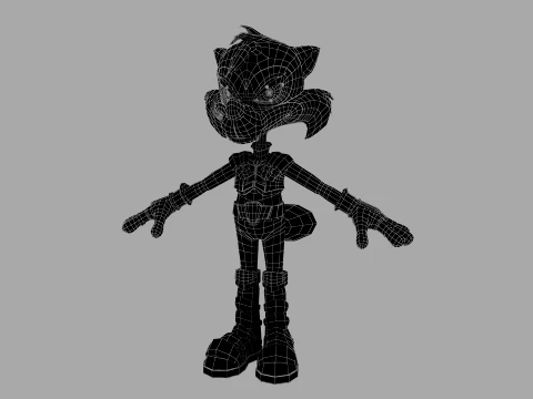 Cartoon wolf 3D Model