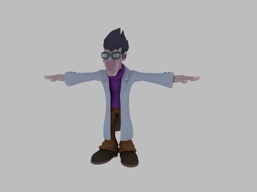 Dr Cartoon 3D Model .c4d .max .obj .3ds .fbx .stl .blend 