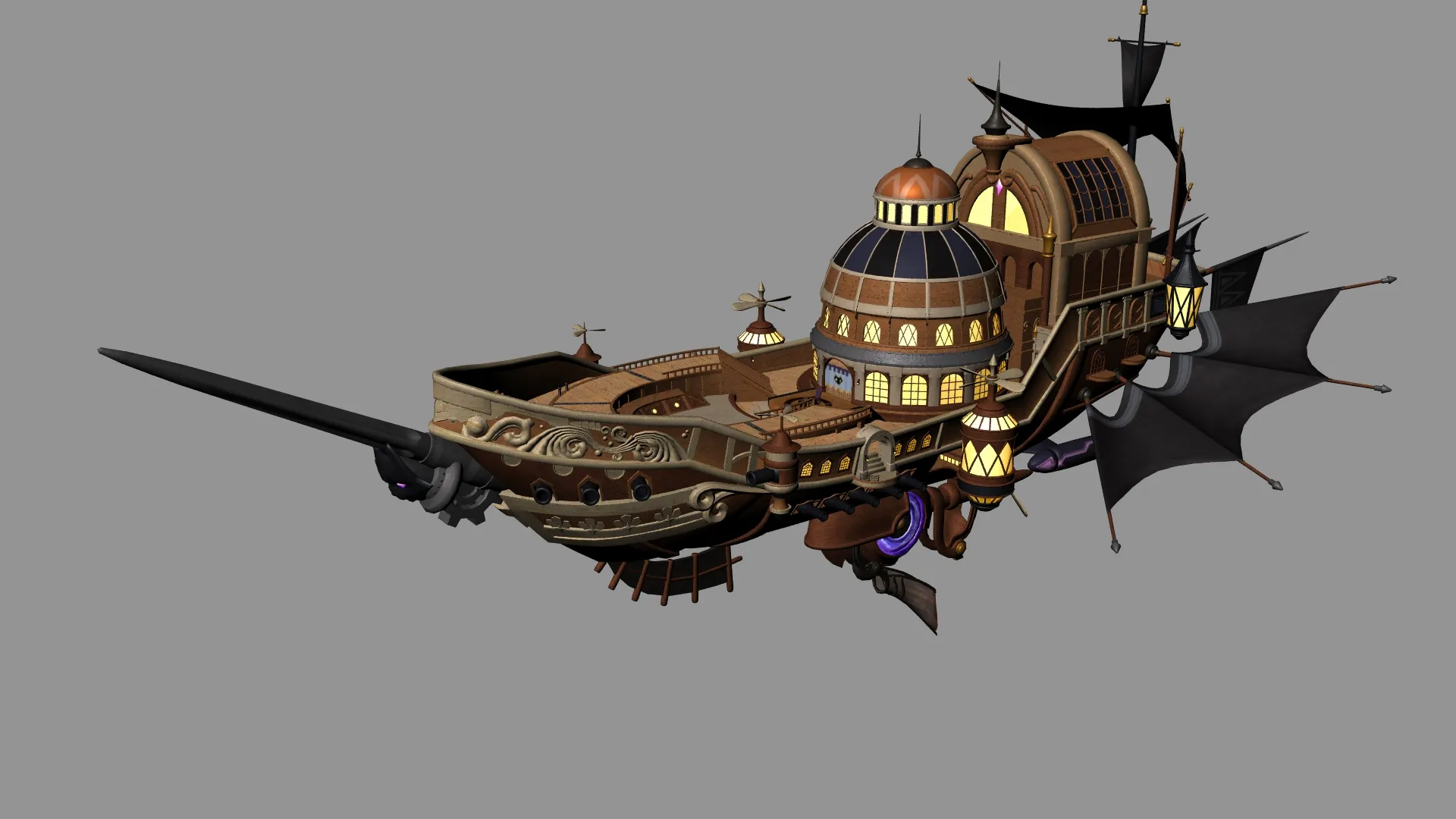 Spacecraft 3D Model .c4d .max .obj .3ds .fbx .stl .blend 