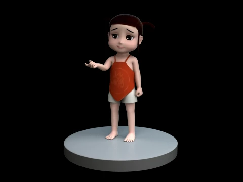 Cartoon girl 3D Model