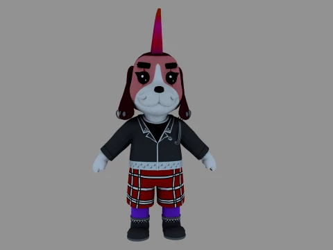 Cartoon dog 3D Model