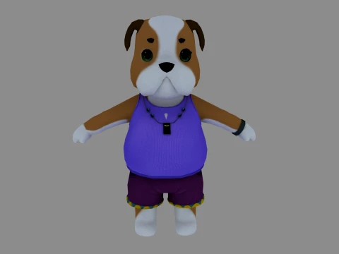 Cartoon dog 3D Model
