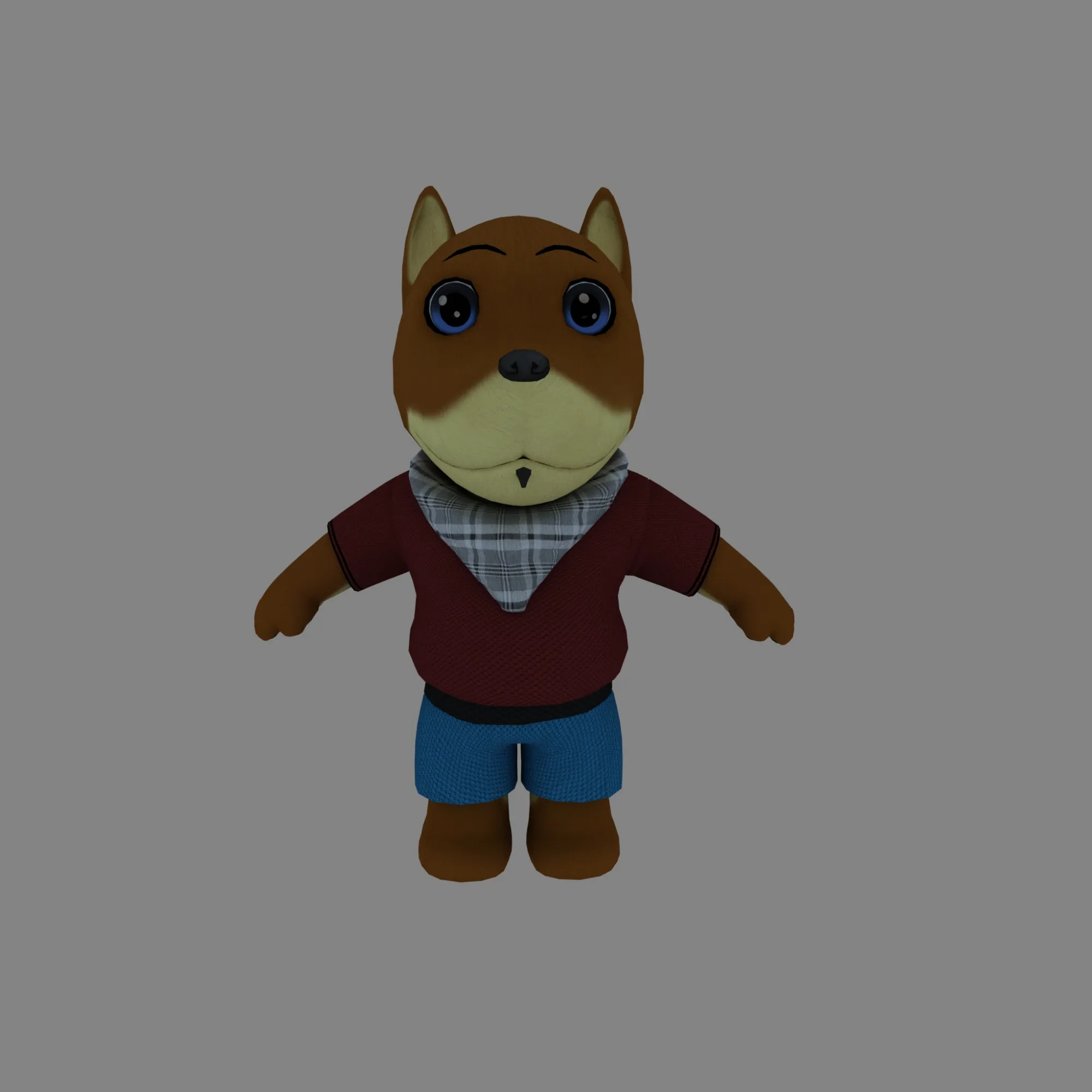 Cartoon dog 3D Model .c4d .max .obj .3ds .fbx .stl .blend 
