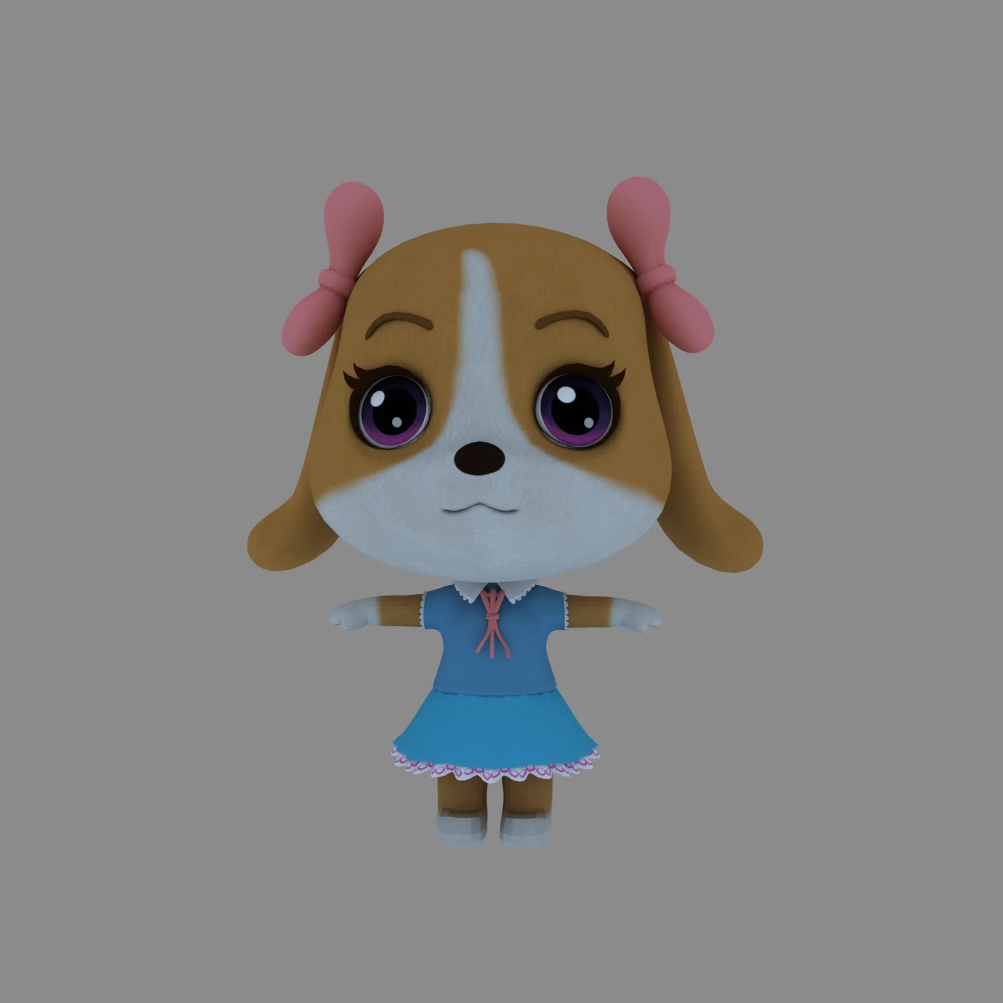 Cartoon dog 3D Model .c4d .max .obj .3ds .fbx .stl .blend 