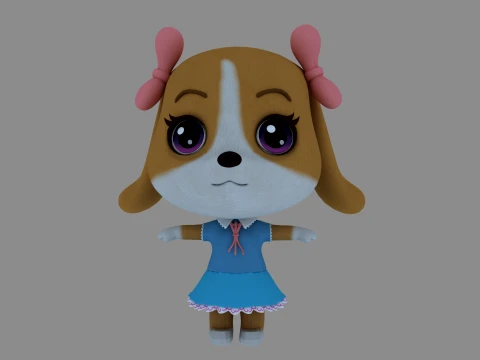 Cartoon dog 3D Model