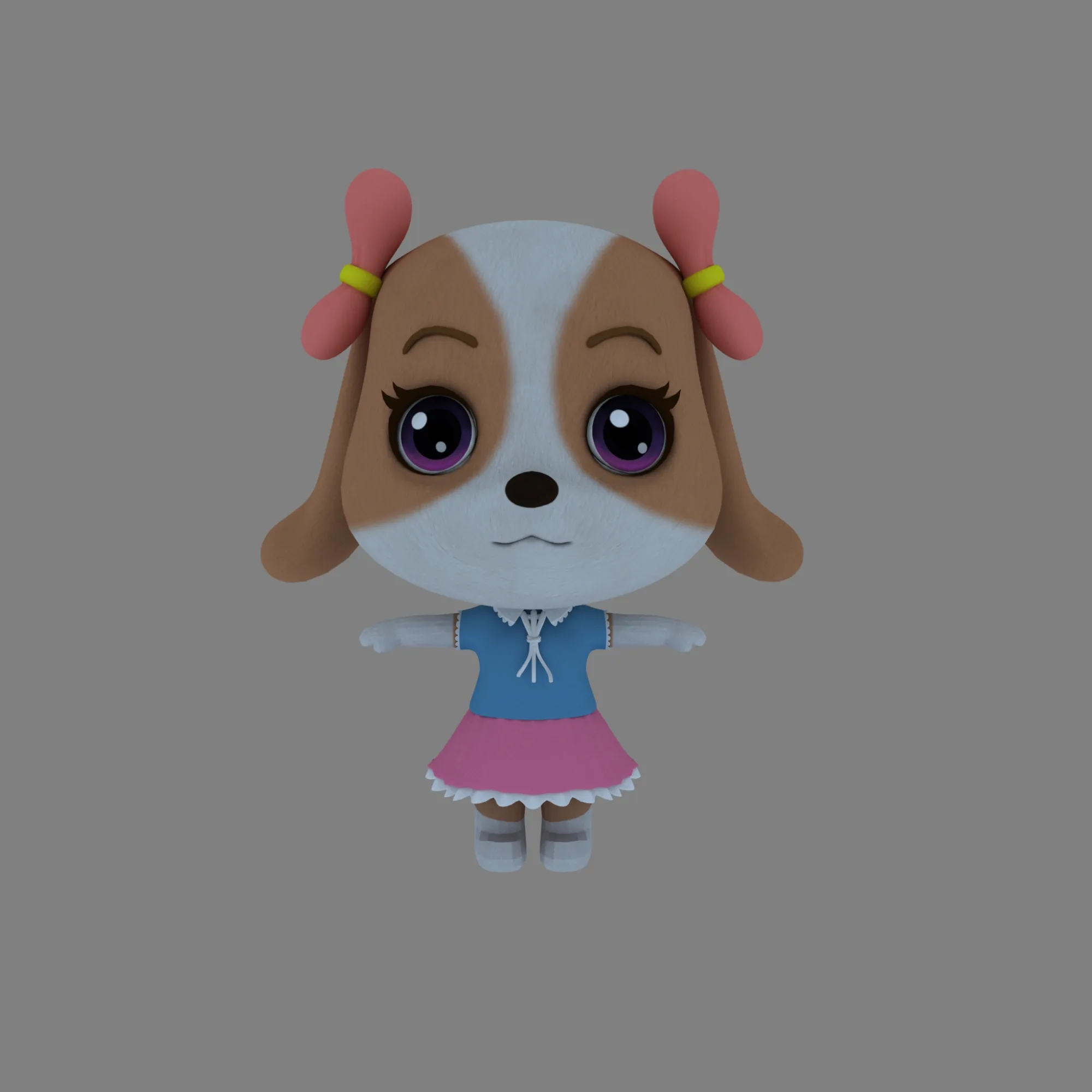 Cartoon dog 3D Model .c4d .max .obj .3ds .fbx .stl .blend 