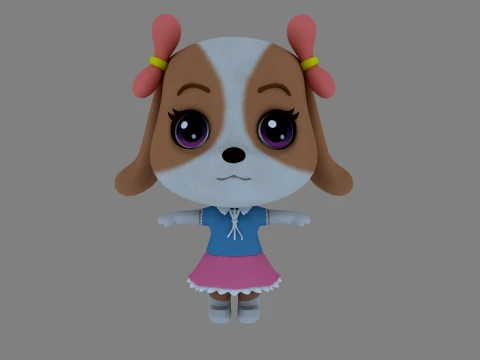 Cartoon dog 3D Model