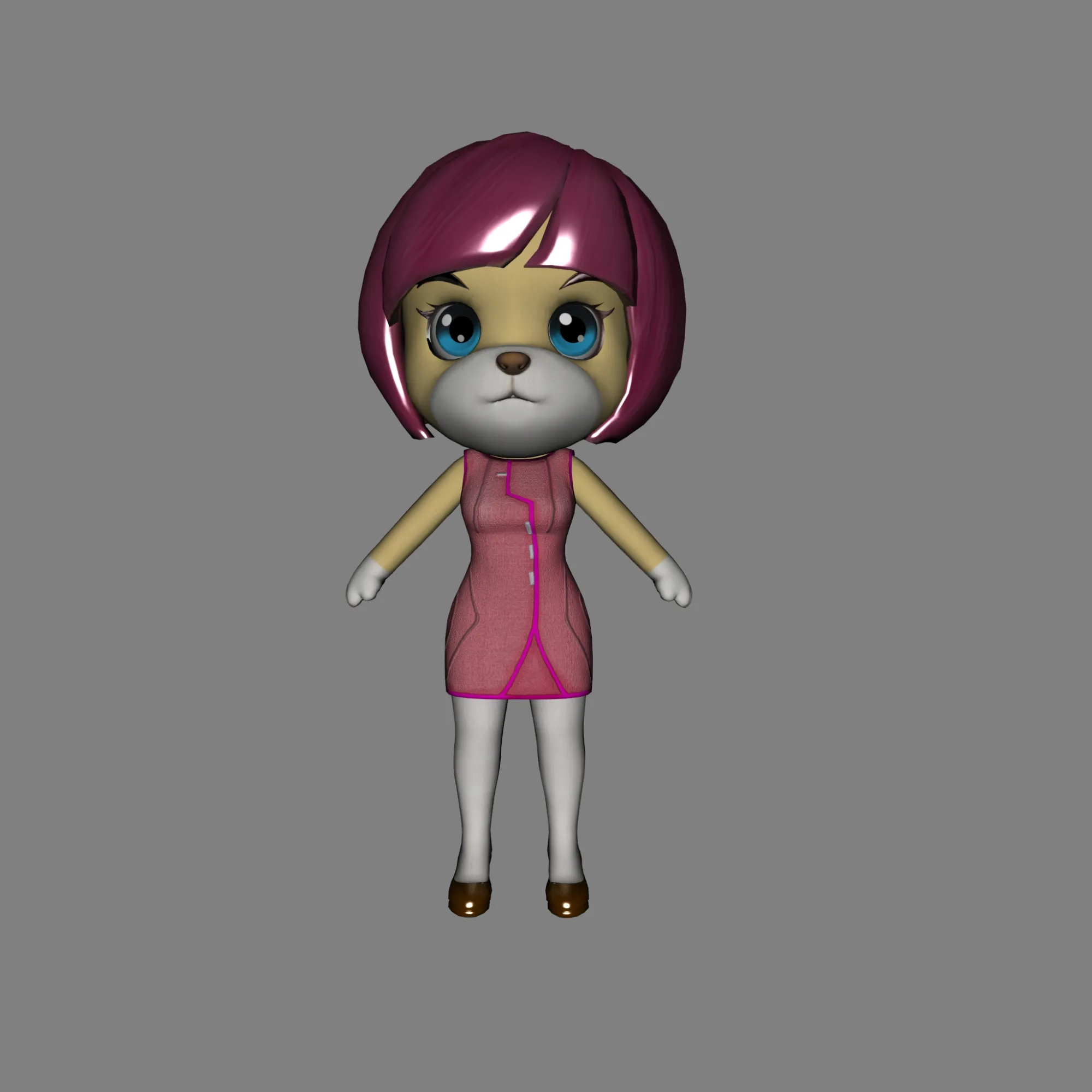 Cartoon dog 3D Model .c4d .max .obj .3ds .fbx .stl .blend 