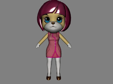 Cartoon dog 3D Model