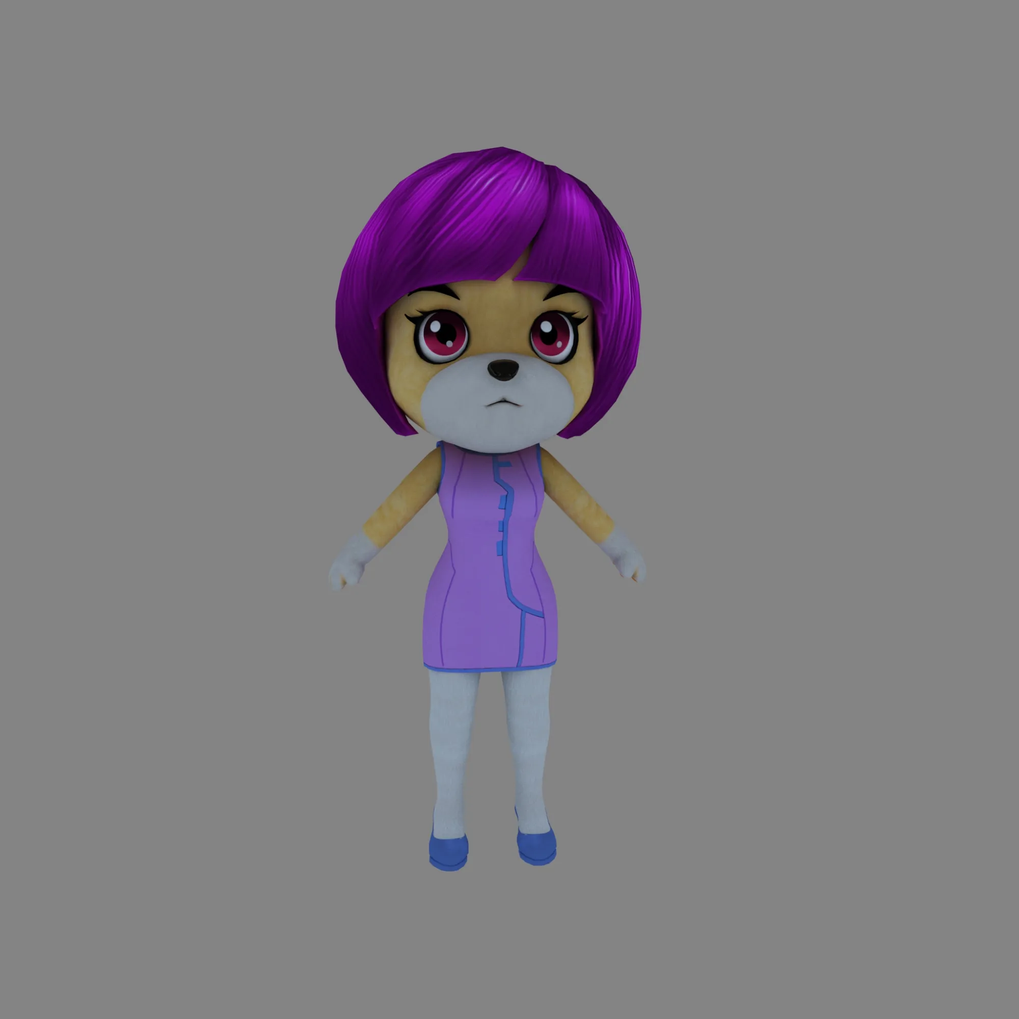Cartoon dog 3D Model .c4d .max .obj .3ds .fbx .stl .blend 