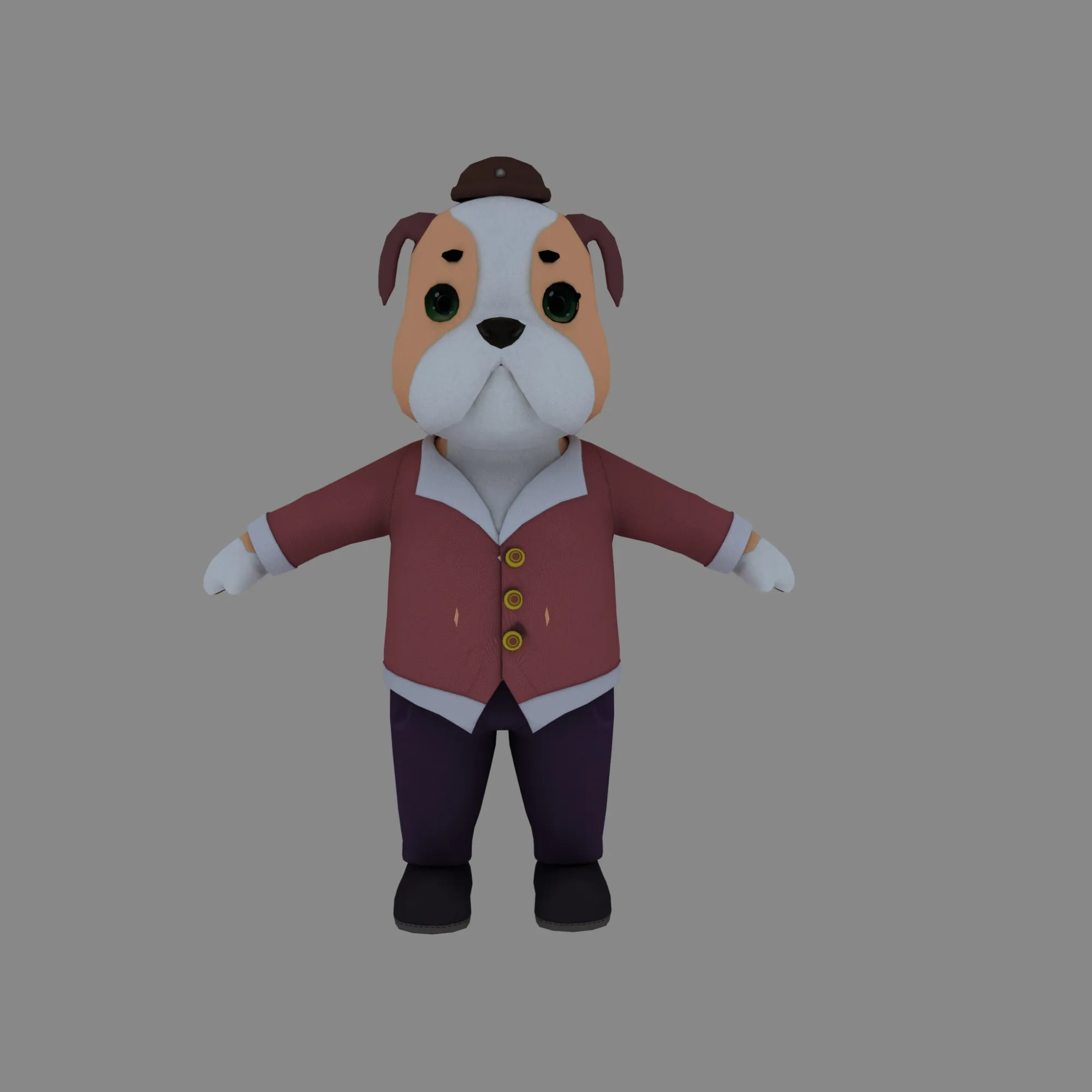 Cartoon dog 3D Model .c4d .max .obj .3ds .fbx .stl .blend