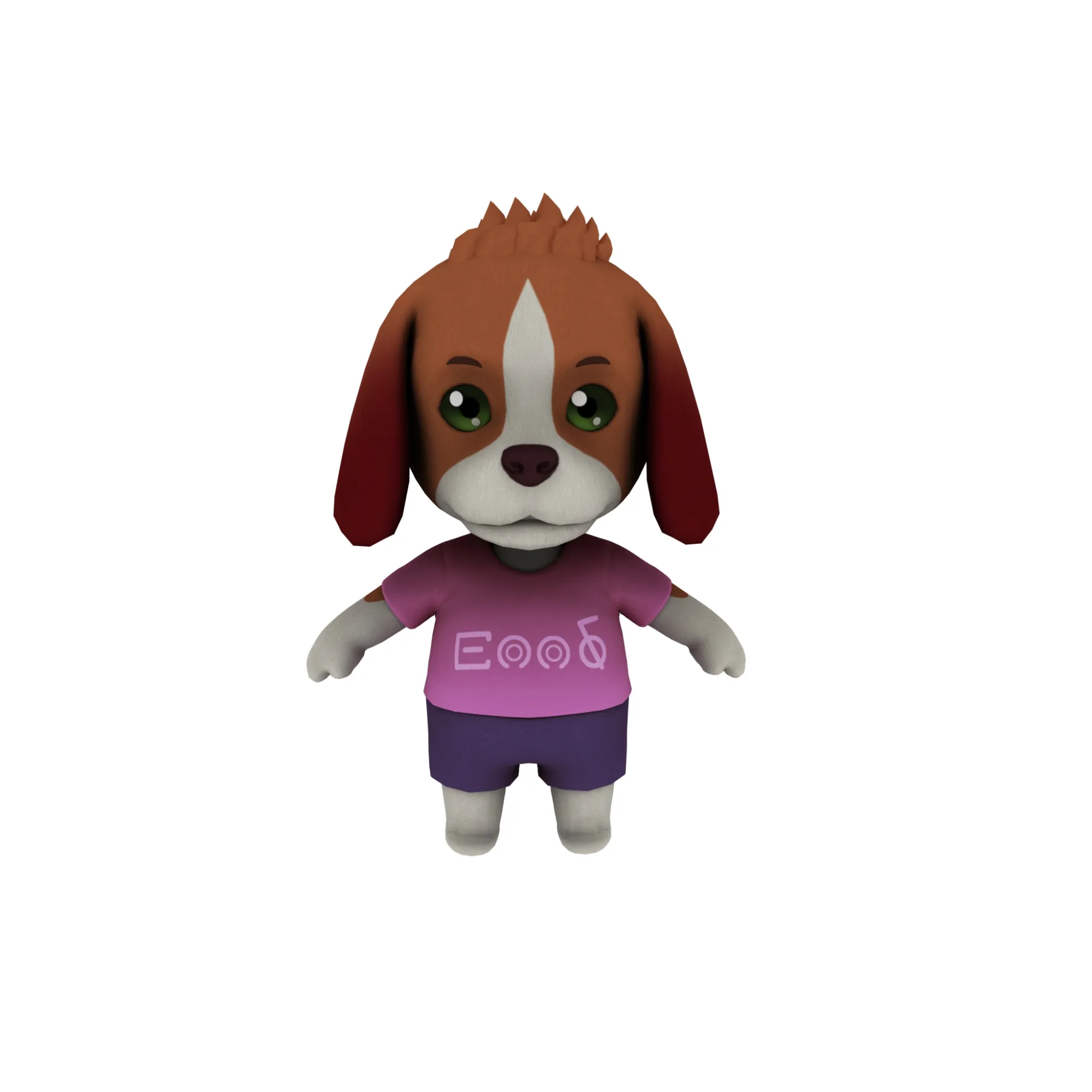 Cartoon dog 3D Model .c4d .max .obj .3ds .fbx .stl .blend