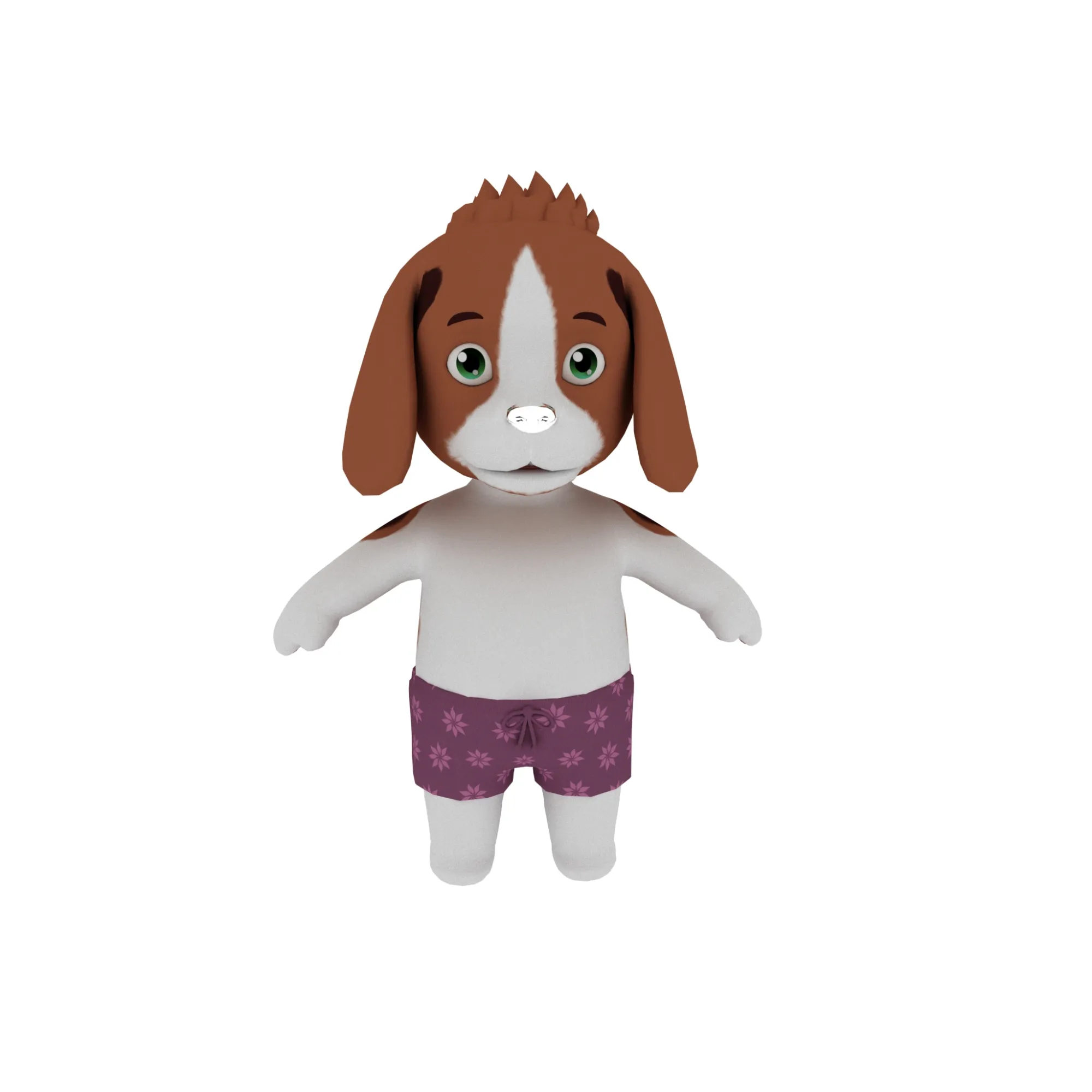 Cartoon dog 3D Model .c4d .max .obj .3ds .fbx .stl .blend 