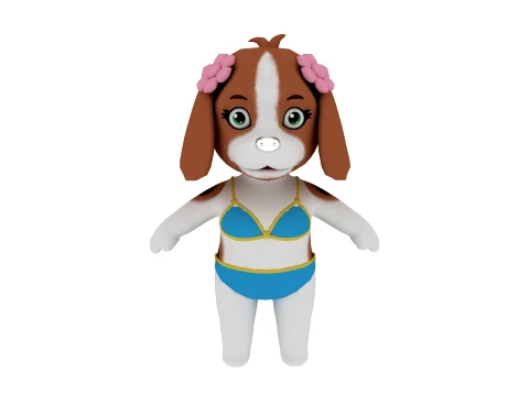 Cartoon dog 3D Model